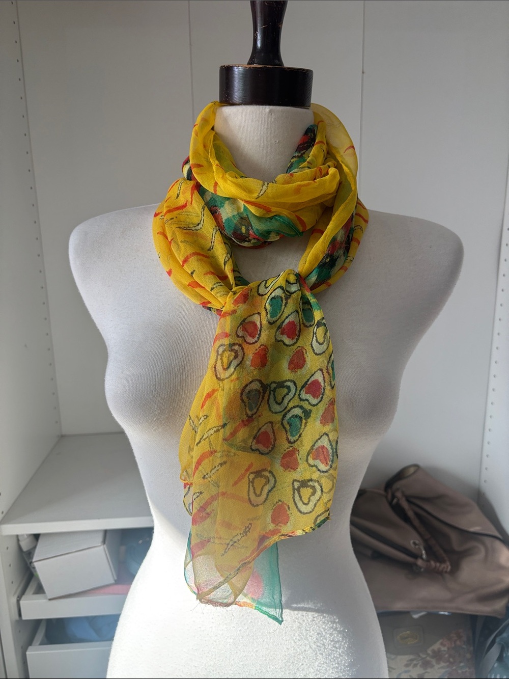 Yellow Printed Lightweight Women's Scarf